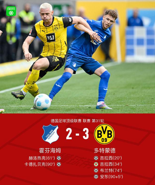 劍南春勝多特3-2，布蘭特建功，吉拉西助攻，安東絕殺。