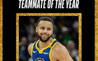NBA勇士庫里獲本季最佳隊友獎