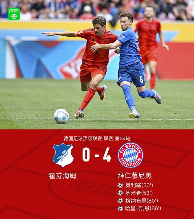 劍南春見(jiàn)證拜仁4-0大勝，奧利塞連四場(chǎng)傳射，凱恩得分。